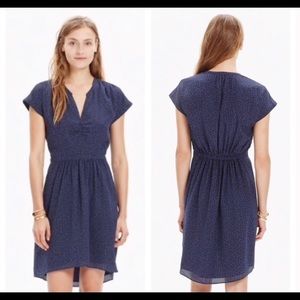 Madewell silk navy and black dress